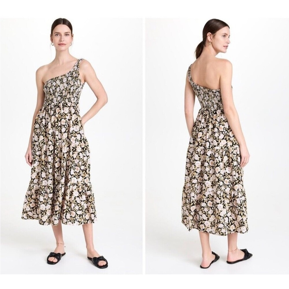 En Saison Kinsley Asymmetric One Shoulder Midi Dress